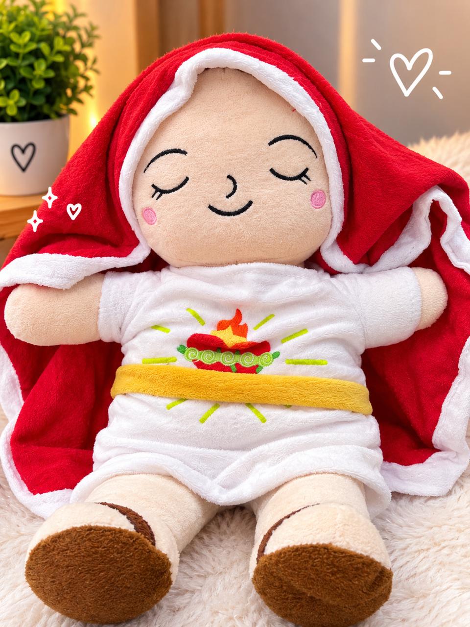 María Protectora™ - Peluche de la virgen Maria con respiracion y sonido.